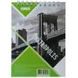 Блокнот на пружине сверху METROPOLIS, А6, 48 л., клетка, картонная обложка, салатовый