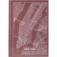 Книга записна А4 Maps New York, 96арк., кліт., рожево-корич.
