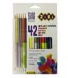 Олівці кольорові, 42 кол. (30 стандарт, 6 двостор.), тригранний, KIDS Line
