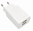 Сетевое зарядное устройство, USB А+А, белый