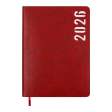 Щоденник датов. 2026 MIND, A5, червоний, штуч.шкіра