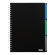  Зошит на пружині CLASSIC, А4 (210x297), 120 л, клітинка, 3 роздільники, пластикова обкладинка, чорний