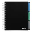 Зошит на пружині CLASSIC, В5 (170x205), 120 л, клітинка, 3 роздільники, пластикова обкладинка, чорний