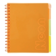 Зошит на пружині NEON, В5 (170x205), 120 арк, клітинка, 3 PVC розділювачі, PVC обкладинка, помаранчевий