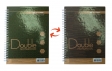 Книга записна DOUBLE А5, 96 арк., клітинка, тверда ламінована обкладинка, зелена / коричнева
