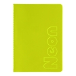 Книга записна NEON, А5, 80 аркушів, клітинка, зшита обкладинка PVC, жовта