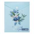 Папка-конверт А6 на кнопці, BLUEBERRY ARABESKI, напівпрозора,аквамарин