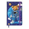 Книжка записна BEAR на гумці, А6, 80 арк., клітинка., офсет крем., тв.лам.обл., синя, KIDS LINE
