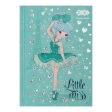  Блокнот LITTLE MISS, А-6, 64арк., кл., тб. обл., мат. лам.+лак, гліт, бірюзовий