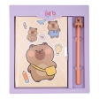 Блокнот із замком та ручкою CAPYBARA 1, 203х225 мм, 50 арк., клітинка, асорті, KIDS Line