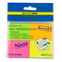Блок бумаги для записей NEON, 38х51мм, 4 цв. по 50 л.