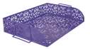 Лоток для паперів горизонтальний, BAROCCO, металевий, фіолетовий