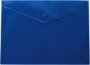 Папка-конверт, на кнопці, А5, матовий напівпроз.пластик, синя