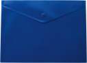 Папка-конверт, на кнопці, А4, матовий пластик, синя