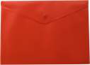 Папка-конверт, на кнопці, А4, матовий пластик, червона