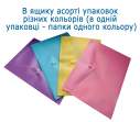 Папка-конверт, на кнопці, А5, глянцевий напівпроз.пластик, асорті