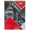 Блокнот на пружині зверху METROPOLIS, А6, 48 арк., клітинка, картонна обкладинка, червоний