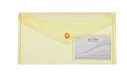 Папка-конверт TRAVEL, на кнопці, DL, глянцевий прозорий пластик, жовта