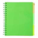 Зошит на пружині NEON, В5 (170x205), 120 арк, клітинка, 3 PVC розділювачі, PVC обкладинка, зелений
