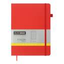 Книга записная ETALON 190*250, 96 л., клетка, обкл. искусственная кожа, красный