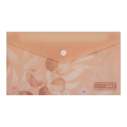 Папка-конверт DL на кнопці, PEACH ARABESKI, напівпрозора, персикова