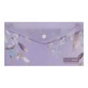 Папка-конверт DL на кнопці, LILAC ARABESKI, напівпрозора, сливова