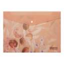 Папка-конверт А4 на кнопці, PEACH ARABESKI, напівпрозора, персикова