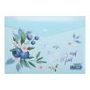 Папка-конверт А4 на кнопці, BLUEBERRY ARABESKI, напівпрозора,аквамарин