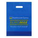 Пакет BUROMAX, формат «банан», 300х400 мм + дно 100 (50Х2) мм, з логотипом, синій