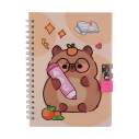 Блокнот на пружині збоку із замком CAPYBARA, 130х180 мм, 48 арк., клітинка, асорті, KIDS Line