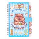 Блокнот на пружині збоку CAPYBARA, А6, 60 арк., клітинка, на липучці, асорті, KIDS Line