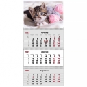 Календарь настенный квартальный 2027г, 3  пр., Cats 1