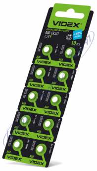 Батарейка годинникова Videx AG 0/LR521 BLISTER CARD 10 шт