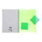 Зошит на пружині NEON, А4 (210x297), 120 арк, клітинка, 3 PVC розділювачі, PVC обкладинка, зелений