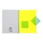 Зошит на пружині NEON, А4 (210x297), 120 арк, клітинка, 3 PVC розділювачі, PVC обкладинка, жовтий