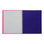 Тетрадь для записей FUCHSIA, В5, 96 л., клетка, с разделителем, пластиковая обложка, фуксия/фиолет.