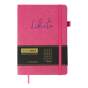 Блокнот діловий LIBRETA А5, 96л, клітинка, обкладинка штучна шкіра, малиновий