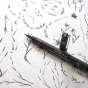 Лайнер браш Uni PIN Brush FINE LINE, темно-сірий