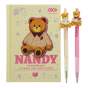 Набір 4 - BEAR TOY блокнот А6, 64 л., клітинка + 2 кулькові ручки автоматичні, KIDS Line