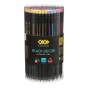 Олівець графітовий HB,  BLACK DECOR, пластиковий, триграний, з гумкою, туба - 144 шт