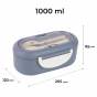 Ланчбокс с разделителем 1000 мл, серый