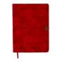 Щоденник недат. VELOUR, A5, червоний, штуч.шкіра, 336 стор