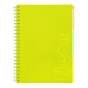 Зошит на пружині NEON, А4 (210x297), 120 арк, клітинка, 3 PVC розділювачі, PVC обкладинка, жовтий