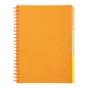 Зошит на пружині NEON, А4 (210x297), 120 арк, клітинка, 3 PVC розділювачі, PVC обкладинка, помаранчевий