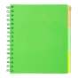 Зошит на пружині NEON, В5 (170x205), 120 арк, клітинка, 3 PVC розділювачі, PVC обкладинка, зелений