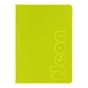 Книга записна NEON, А5, 80 аркушів, клітинка, зшита обкладинка PVC, жовта