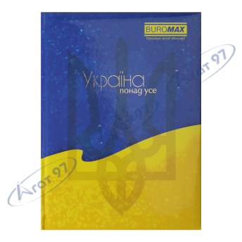 Записна книжка UKRAINE, А5, 80 арк., клітинка, тверда обкладинка, гл. ламінація з поролоном, жовта